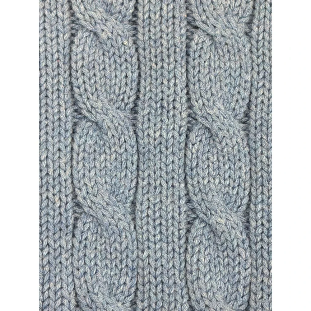 Polo Ralph Lauren Blue Cotton Cable Knit Fisherman Sweater Mens XXL Chunky